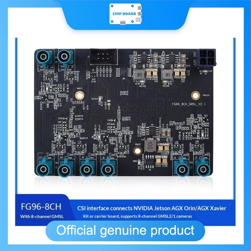 

8-channel GMSL board with MAX9296, compatible with Nvidia AGX Orin, works with D457, ZED, or Gemini 335LG cameras