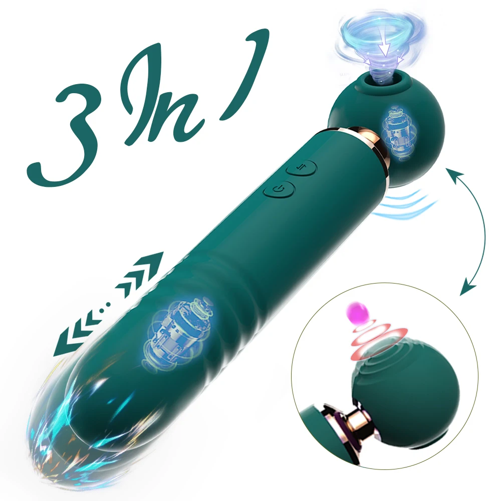 3 in 1 Clitoral Vacuum Sucking Vibrator For Women 10 Modes Telescopic Dildo Flapping Vibrator Adults Goods Sex Toys Female