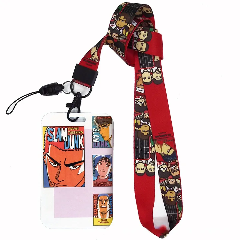 Slam Dunk Lanyard Holder Rukawa Kaede Student Meal Card/bus/work ID/mobile Phone Cord Anime Peripherals Children\'s Holiday Gifts