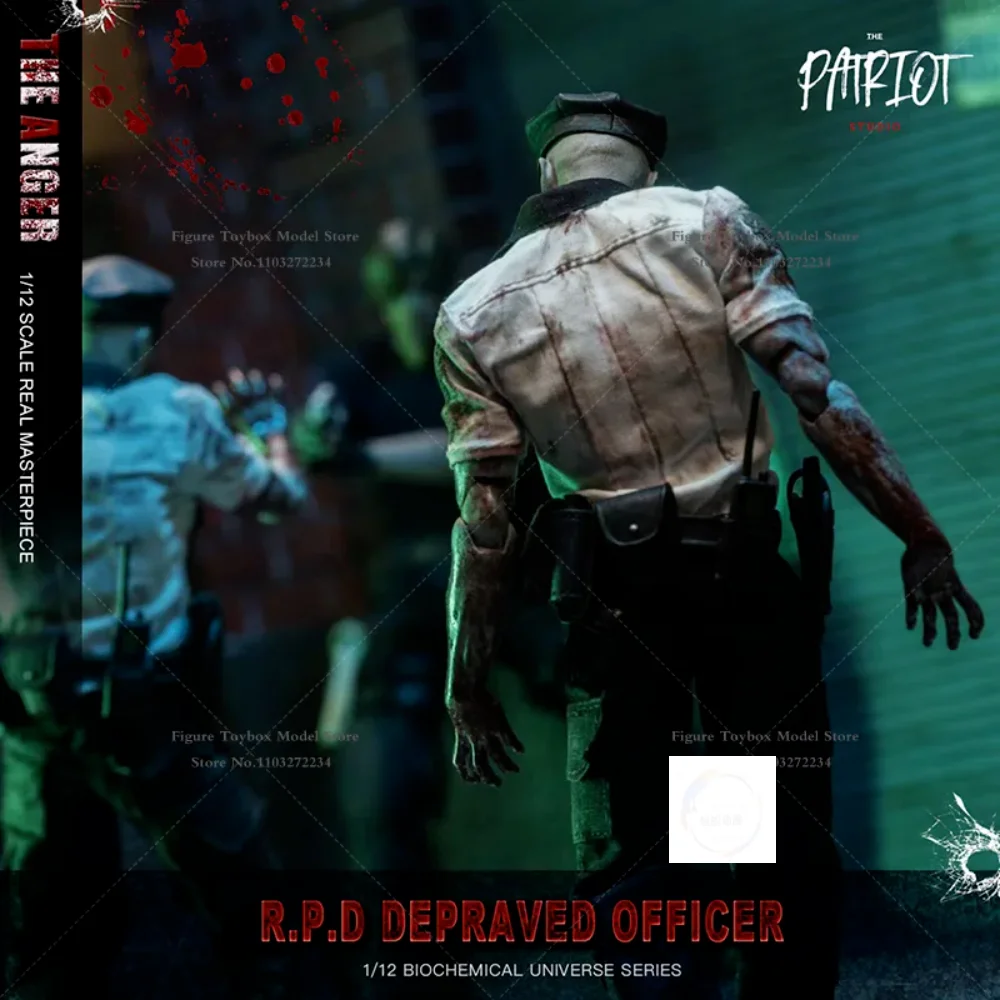 Patriot Studio New 1/12 Horror Zombie Cop Soldier The Fallen Anger R.P.D. Depraved Officer Open Closed Mouth 6" Male Soldier