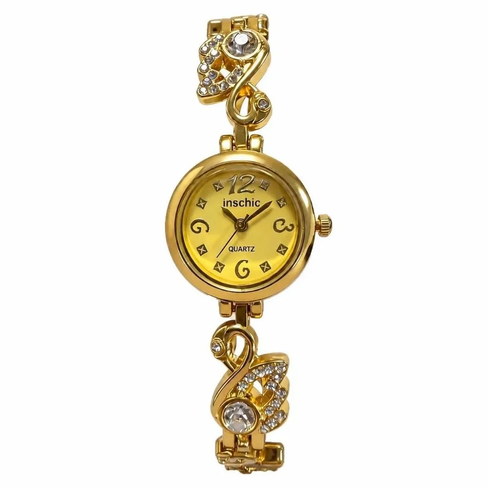 Luxury Small Dial Women Watch Round Bracelet Alloy Bracelet Watch Diamond Inlaid Watch Daily Use