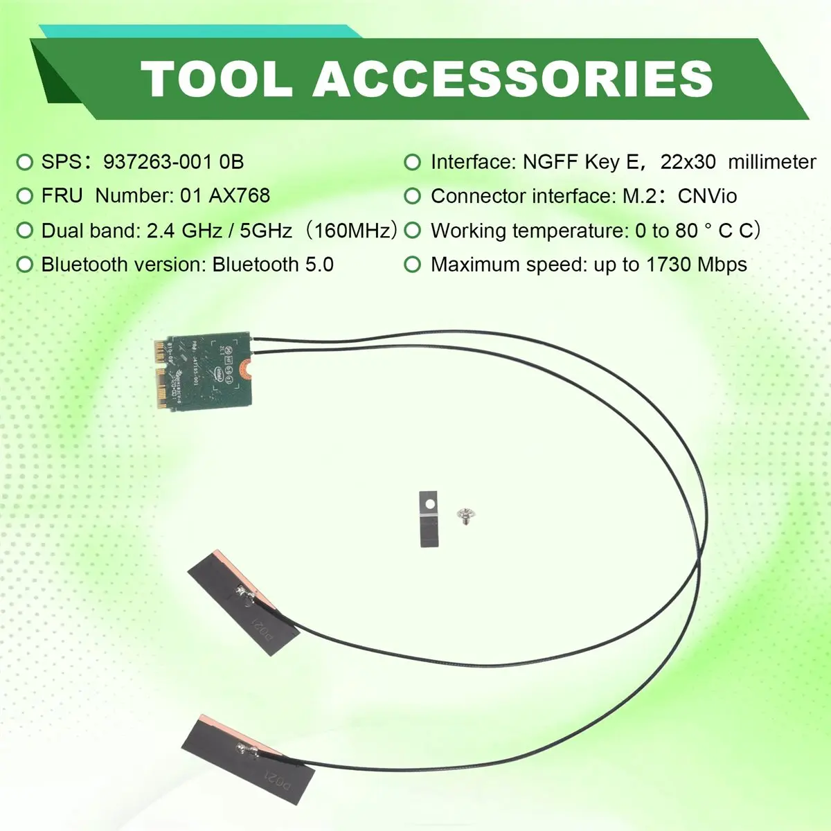 Cmpt And Acce Store Offer PC Accessories 9560NGW WiFi Card+Antenna 802.11Ac M.2 CNVI 9560NGW Wireless Adapter
