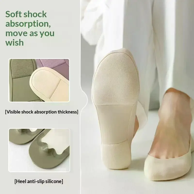 Plantar Fasciitis Support Invisible Socks Anti Slip Shock Absorption Boat Sock Insoles Comfort Foot Care Hidden Shoe Pads 2/6Pc