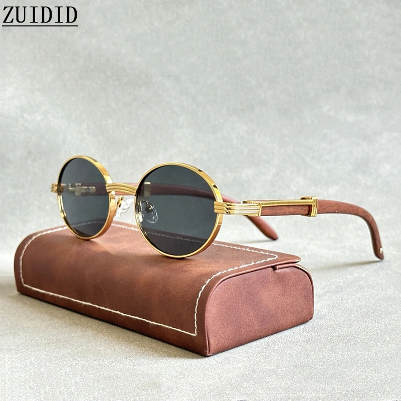 Owalne okulary przeciwsłoneczne Kobiety 2024 Modne designerskie drewniane okulary przeciwsłoneczne Mężczyźni Luksusowe modne okulary Vintage Lentes De Sol Mujer Zonnebril