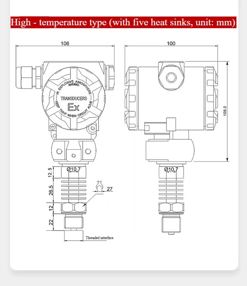 MIK-P400 2088 Pressure Transmitter with Display, Diffused Silicon Vacuum Negative Pressure Sensor, Intelligent Pressure