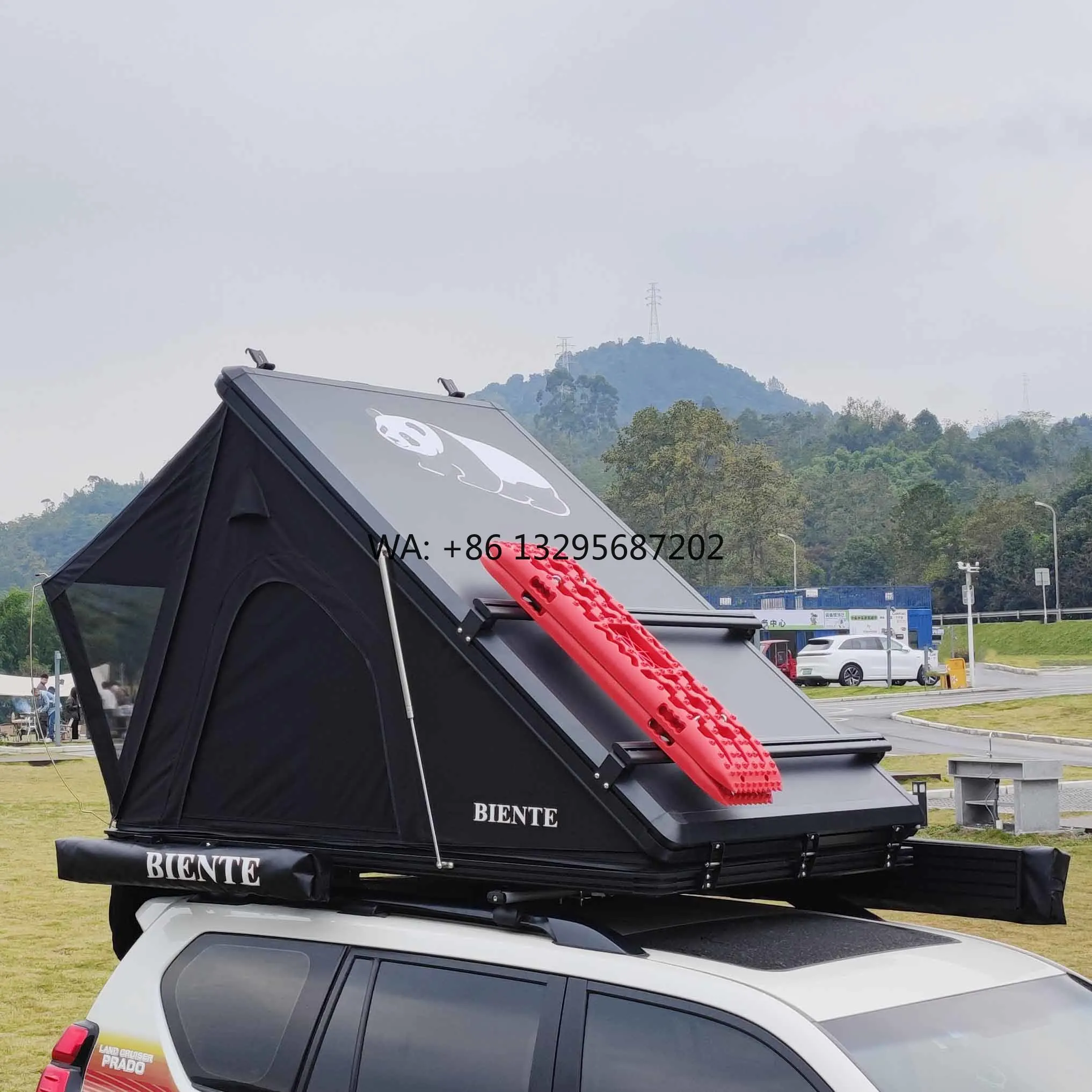 

Black Gray 3-4 Person Aluminium Triangle Top Roof Tent for Car 4x4 Off-road RTT Tent for Camping