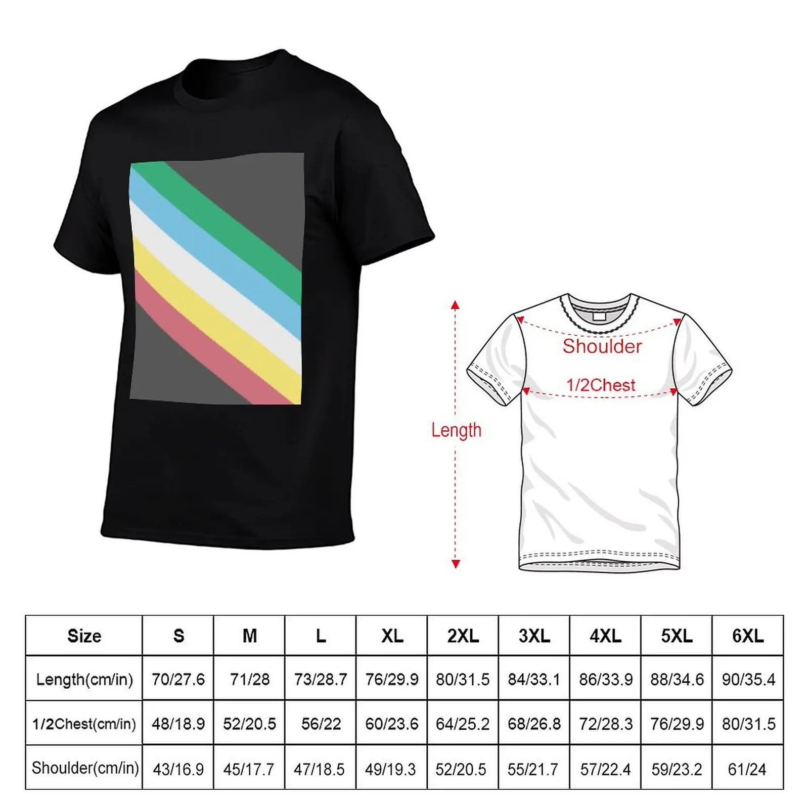 Disability Pride Flag T-Shirt Big and Tall Short Sleeve Tee