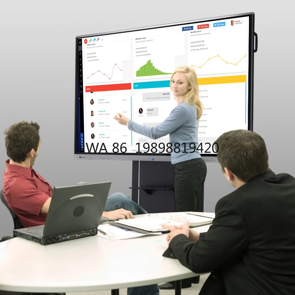 65'' 75'' 85'' 100'' Interactive Whiteboard Smart Board Touch Screen Interactive Flat Panel