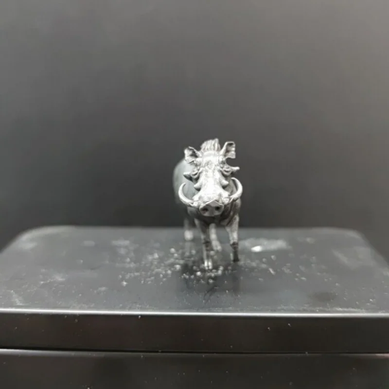 Antique Copper Mini Wild Boar & Porcupine Statue - Vintage Metal Animal Figurine for Micro Landscape & Desktop Decor