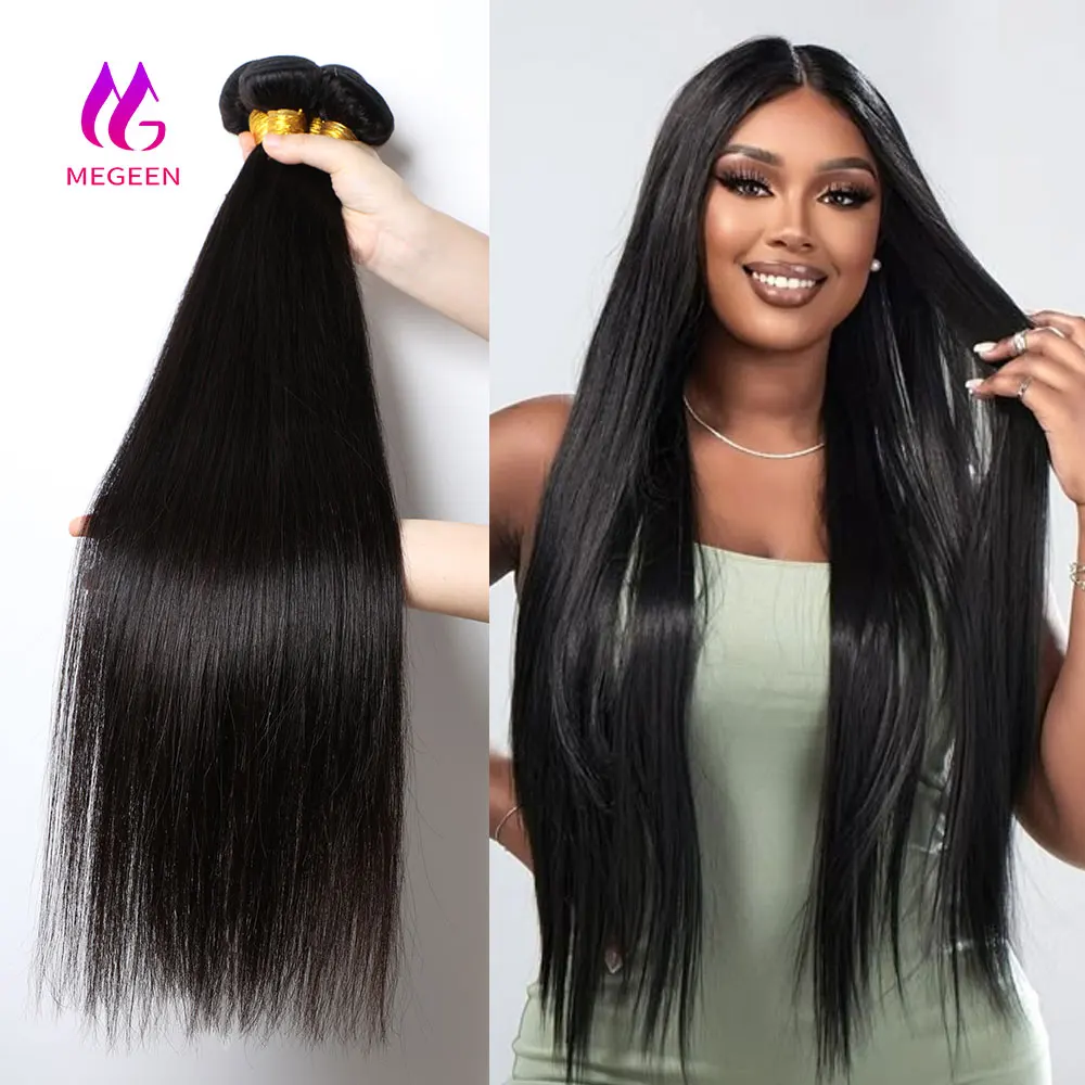 

Megeen человеческие волосы, дневные прямые 12-32 дюйма, 12 А, бирманские волосы для наращивания, шелковистые гладкие волосы, 1/3/4 шт., двойное переплетение, может быть Dyedk