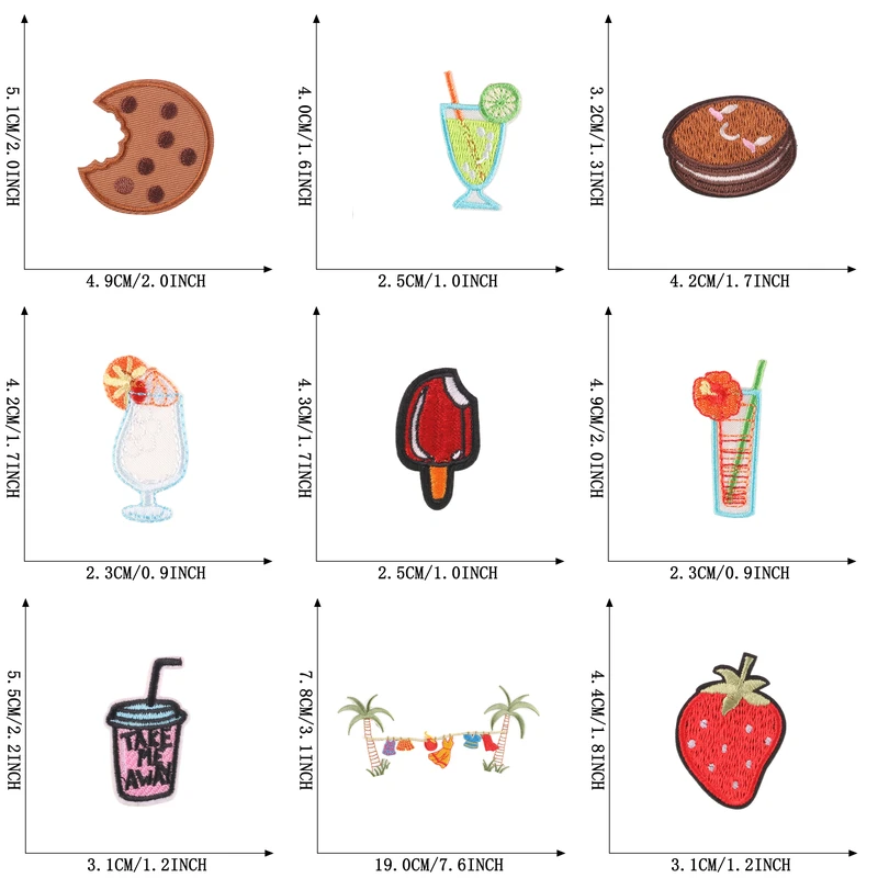 11 Stück Aufnäher mit Kokosnussbaum-Motiv zum Aufbügeln auf Kleidung, bestickte Aufnäher für Kinder, Aufkleber-Sets, zum Nähen von Jacken, zum Selbermachen, thermoadhäsiv – Detail 3