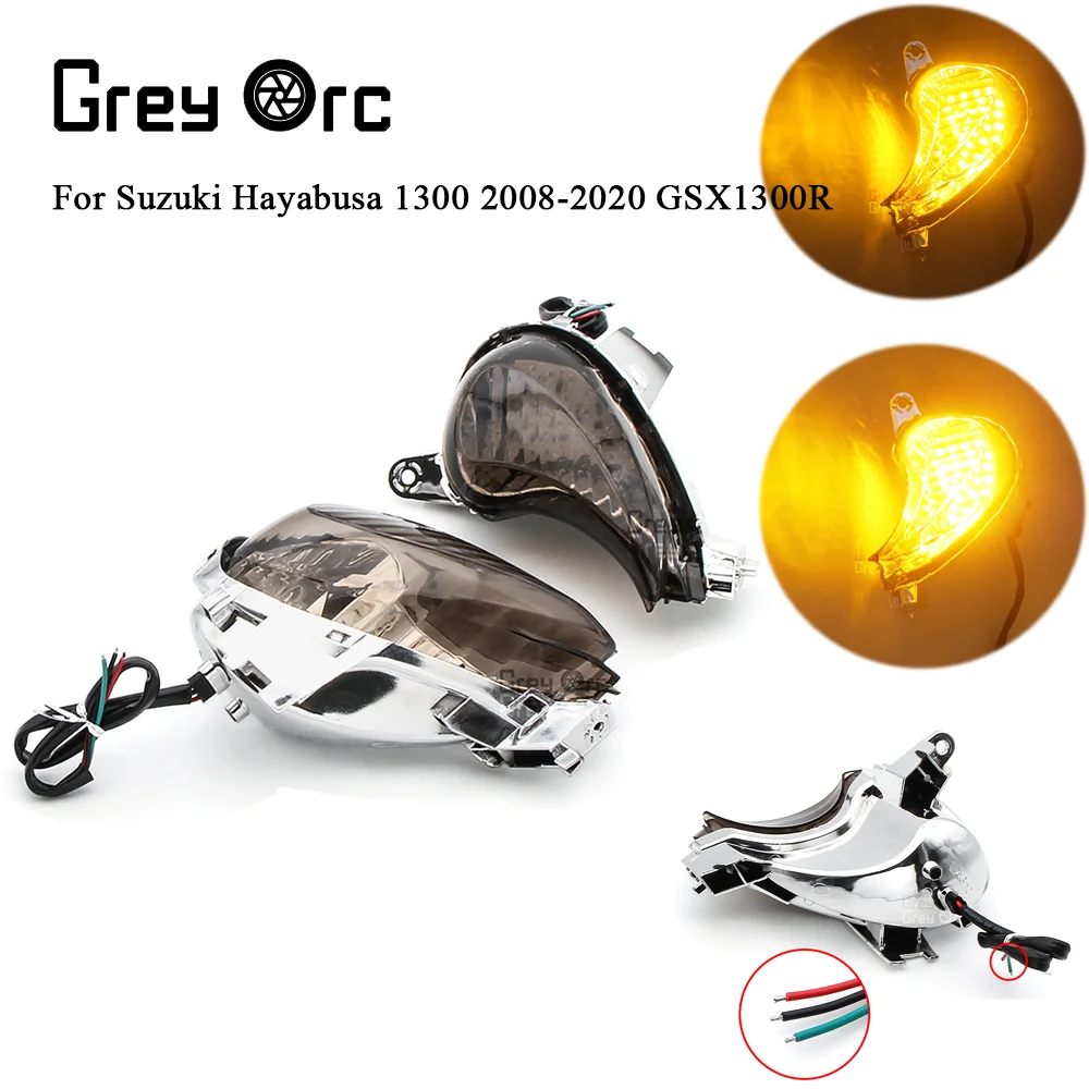 

Мотоциклетные дымовые/прозрачные светодиодные линзы для переднего указателя поворота для Suzuki Hayabusa GSXR1300 2008-2020 2019 2018 2017 2016 2015 2009 2010 ABS