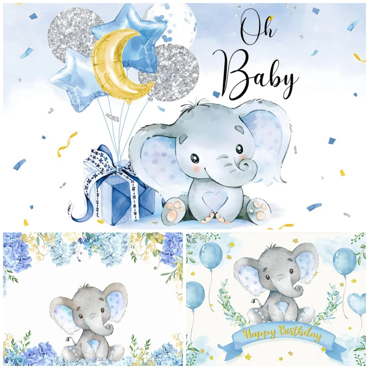 

Kids First Birthday Photography Background Bear Balloon Decor For Newborn1st Kid Birthday Party Decoration Photo Studio Backdrop