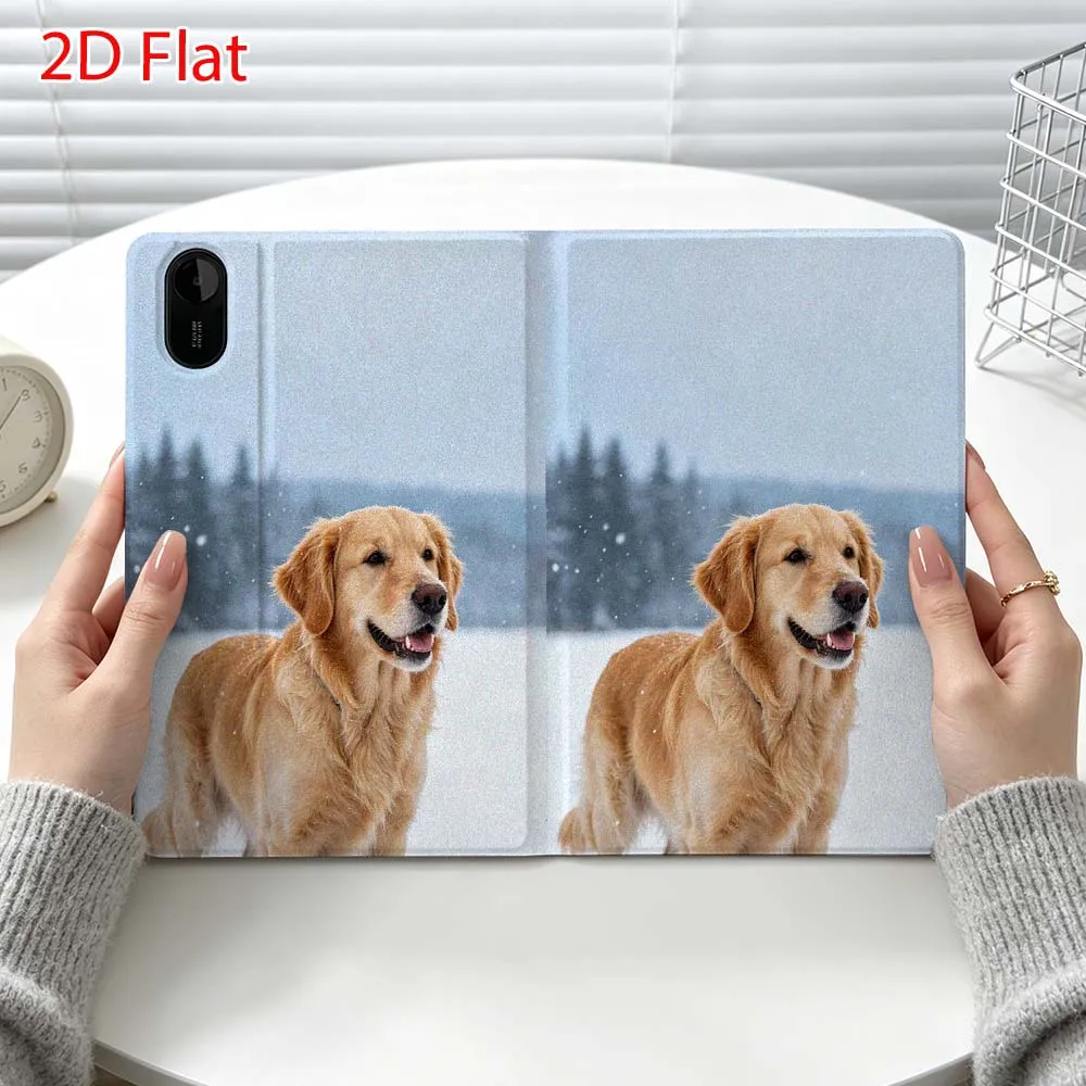 Golden Retriever Art Fashion For Xiaomi Poco Redmi Pad 8 2 4 C1 6 6S 7 7S SE 9.7 14 11 11.2 Inch Pen Tray Tablet Case