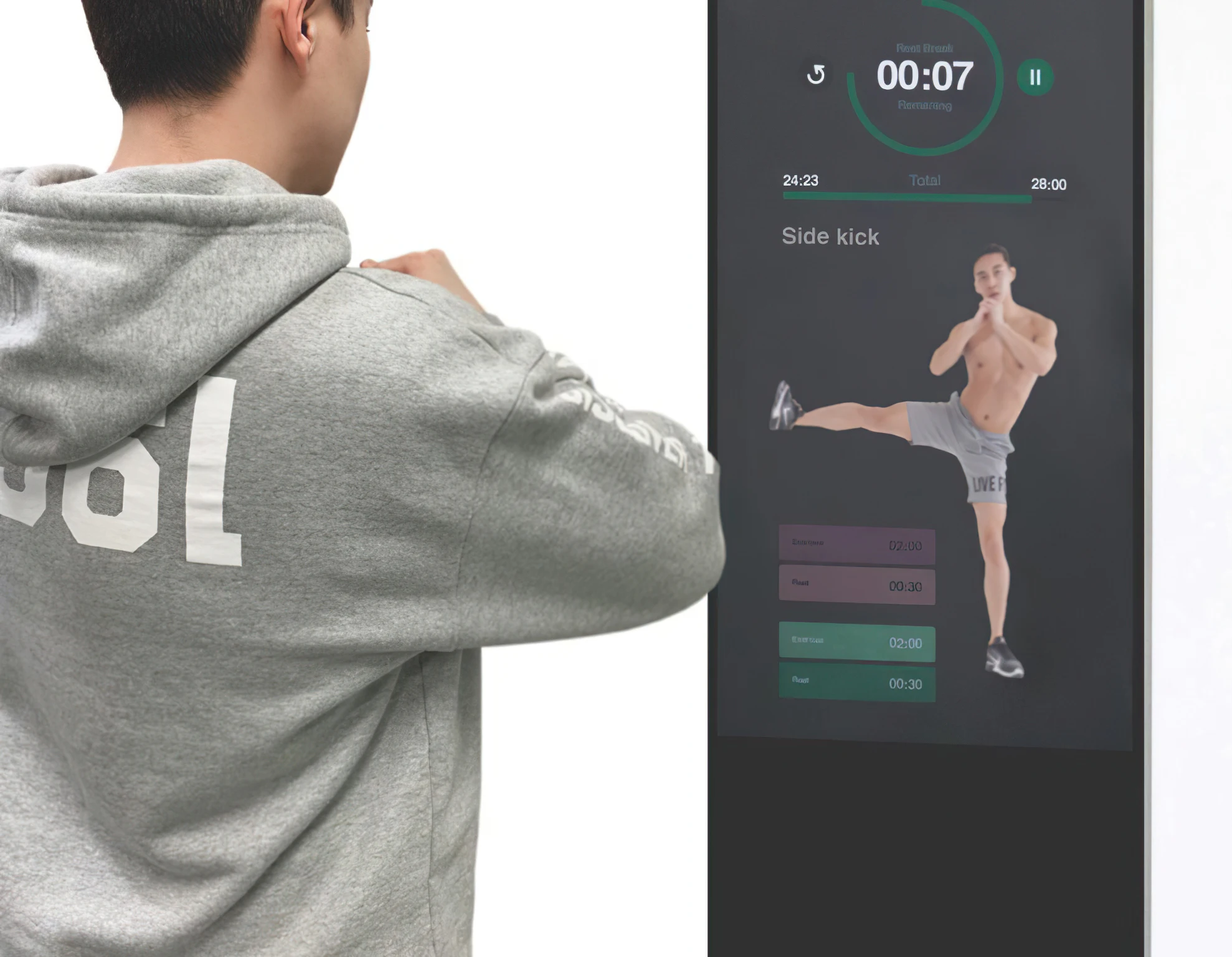 43 Inch Lcd Screen Yoga Mirror Display Gym Smart Fitness Mirror