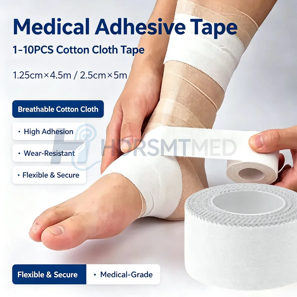 1-10PCS 12.5/25mm/Roll Medical Waterproof Cotton Adhesive Tape Sport Binding Physio Muscle Elastic Bandage Strain Injury Tape
