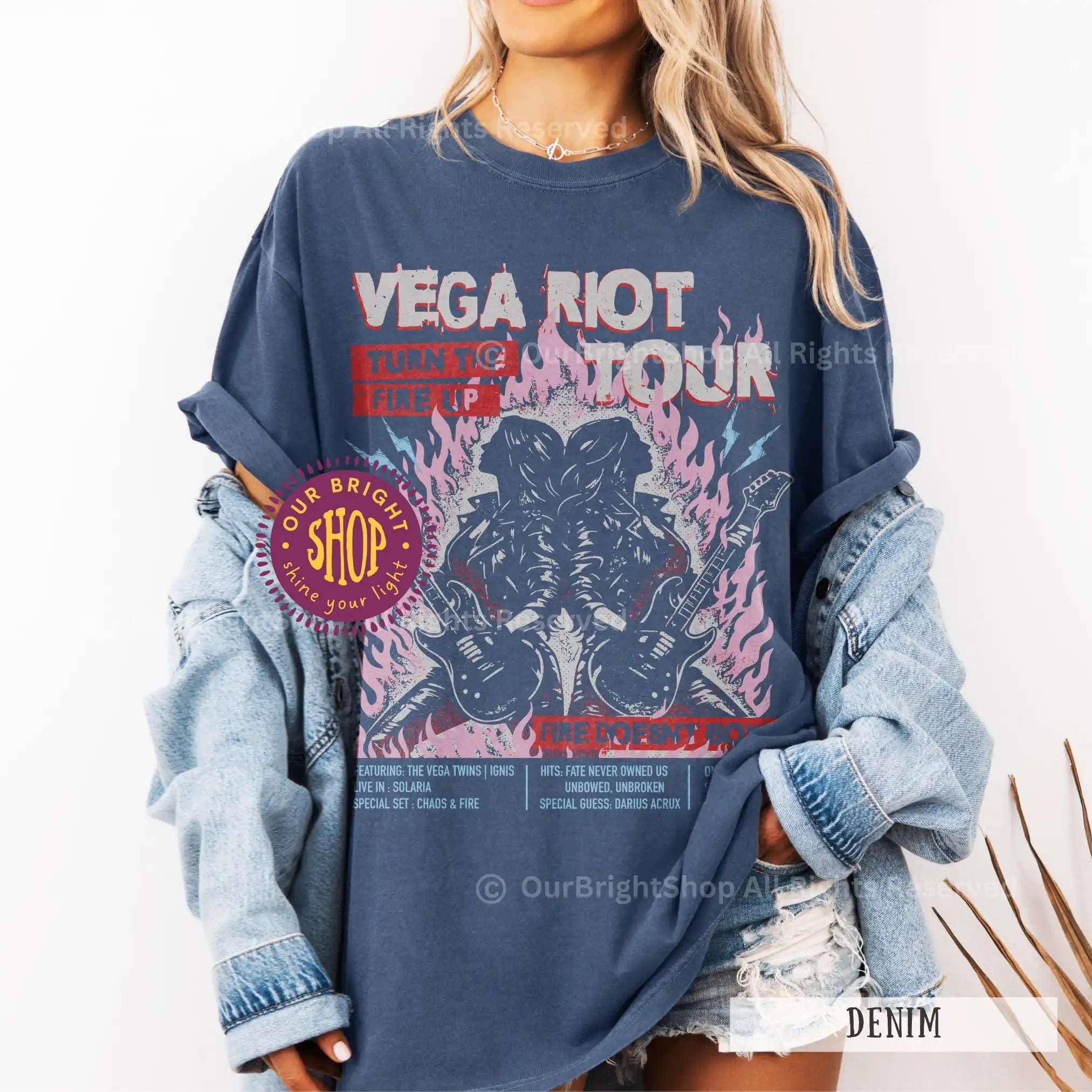 Zodiac Academy Shirt Vega Riot Tour Tee | Vega Twins Tory Darcy | Darius Acrux Ignis | YA Fantasy Booktok Gift