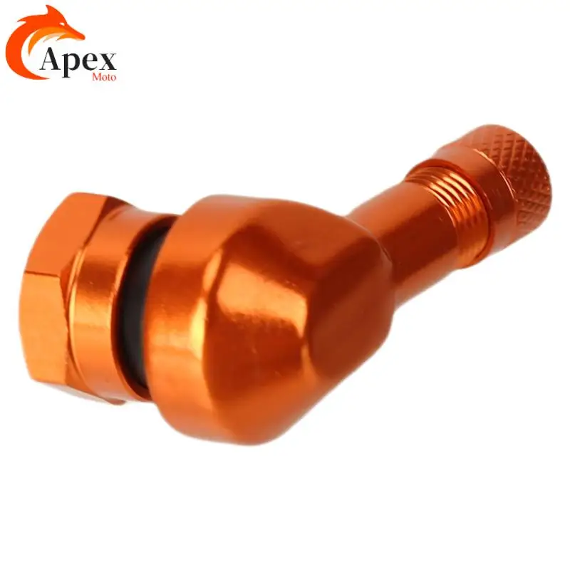 Motorcycle CNC Universal Orange Rim Wheel Valve Stems Tire Tyre Cap 90 Degree For  RC SMC R SUPER SMT ADVENTURE RC