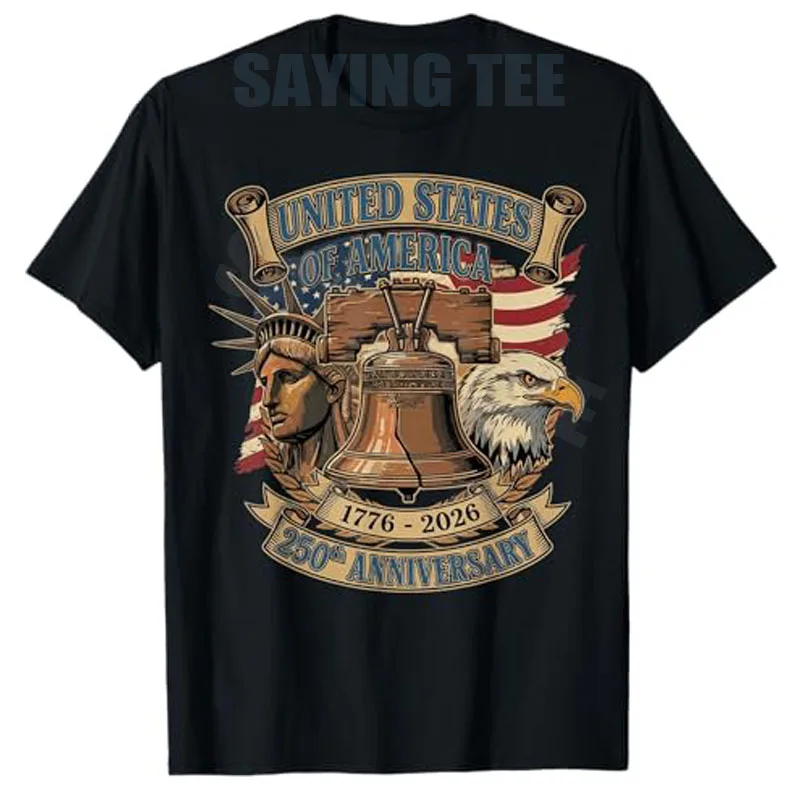 250 Jahre Amerikanischer Patriotischer Adler 4. Juli Jungen-Mode-T-Shirt Y2K Stolze USA Familien-Partnerlook Unabhängigkeitstag Kleidung Neuheit