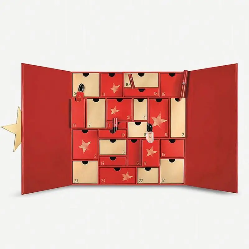 Customization.Customization.Custom 2021New Design Advent Calendar Cardboard 24 Advent Calendar Paper Boxes With Plastic Tray