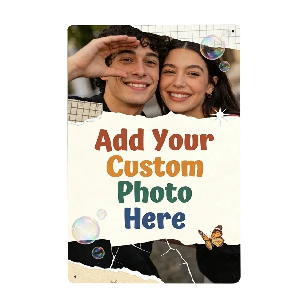 CIFbuy Customizable DIY Forged Aluminum Plaque 8x12In, Custom Photo Name Text Home Cafe Bar Office Wall Gift Decor
