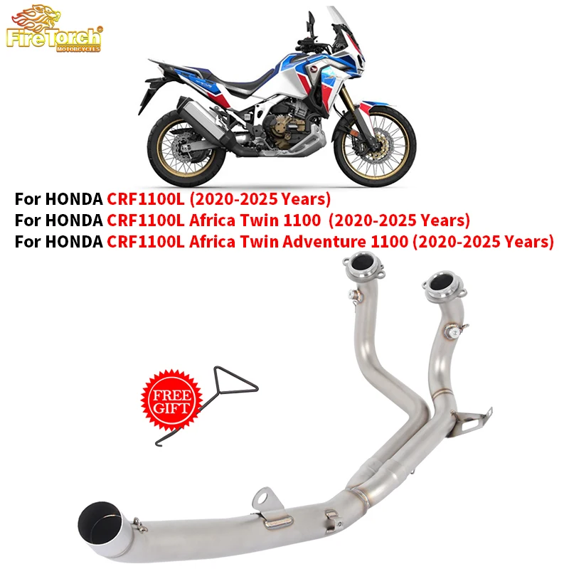 

Slip On For Honda CRF1100L Africa Twin Adventure 1100 CRF1100 2020-2025 Motorcycle Exhaust System Escape 51mm Front Link Pipe