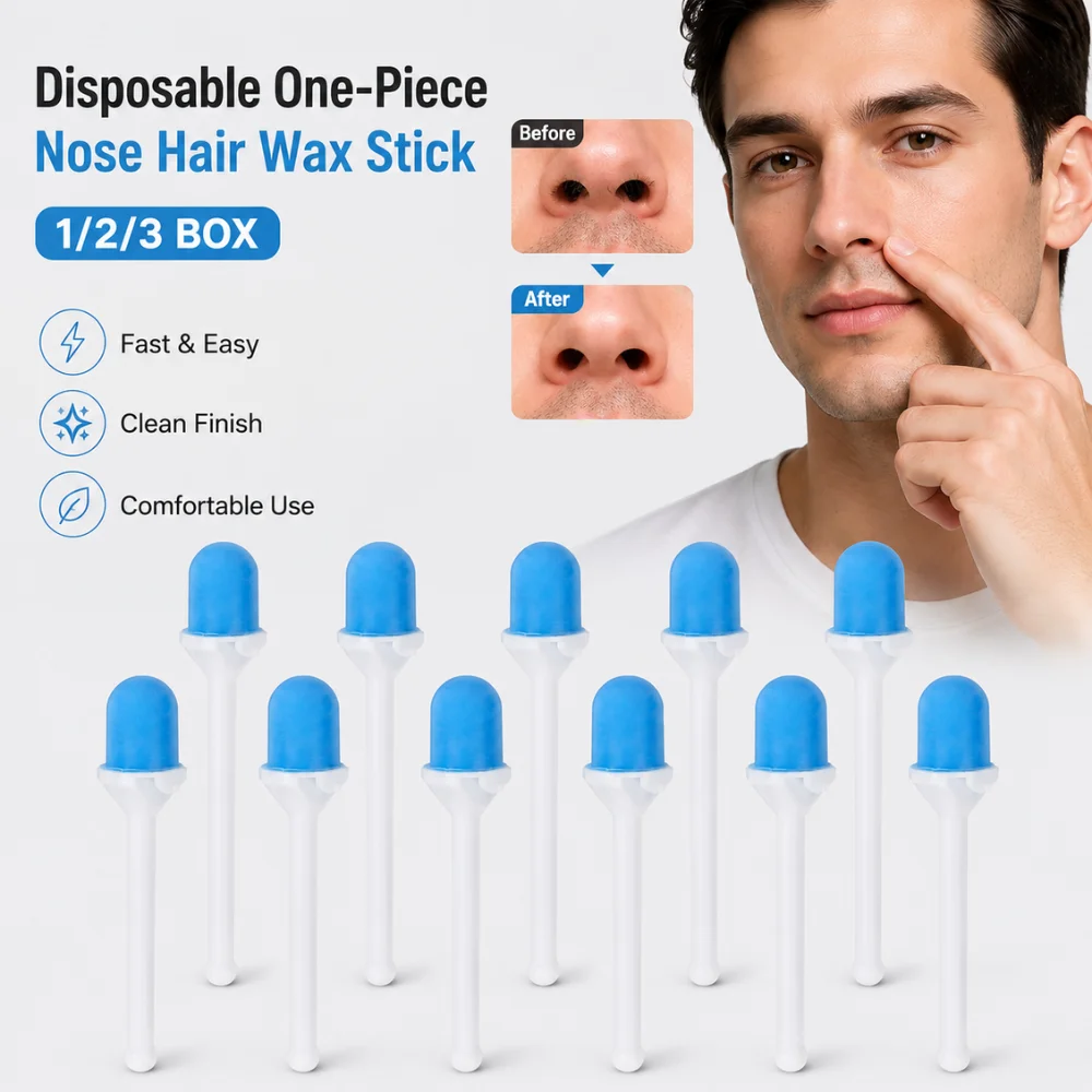 10pc Nose Hair Removal Wax Sticks All-in-One Pre-Coated Applicators with Depth Guard for Men Women Personal Grooming