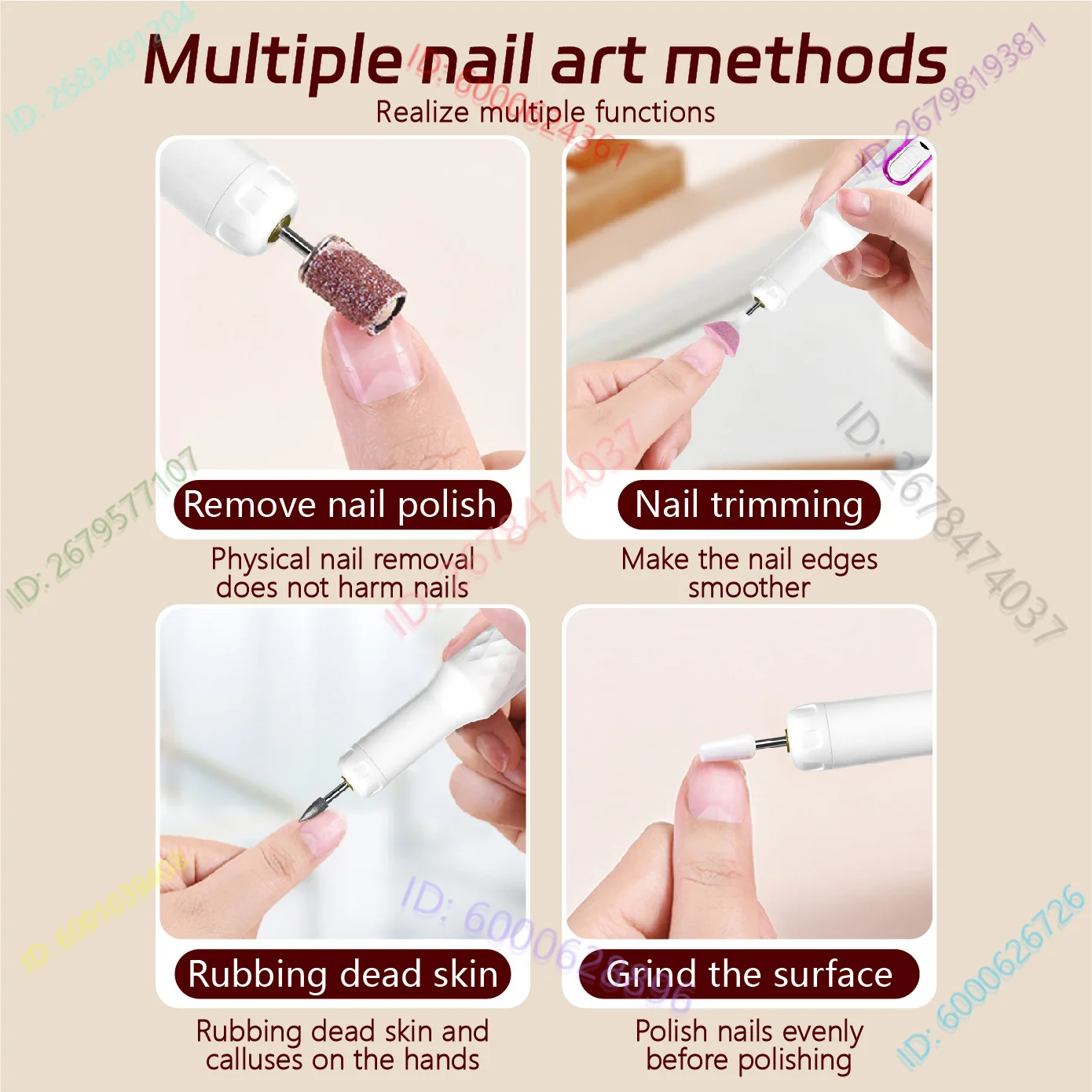 Small low-noise nail polish and nail remover Multifunctional nail grinder Power storage Household special portable