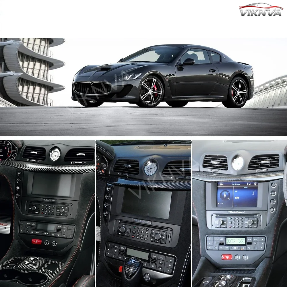 Digital Air Condictioner Screen For Maserati GT GC GranTurismo 2007 - 2017 AC Panel Display Black Carbon Fiber