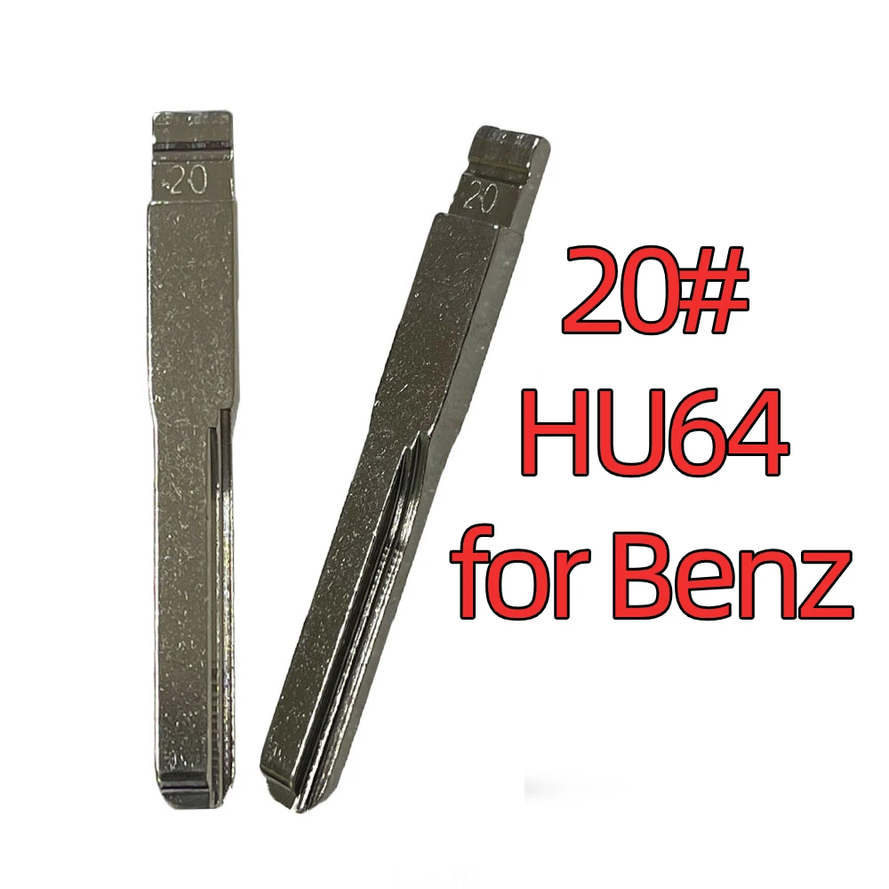 10/20pcs 20# HU64 Metal Uncut Blank Flip Remote Key Blades for Benz for Keydiy KD Xhorse VVDI JMD Remote Car Key Blade