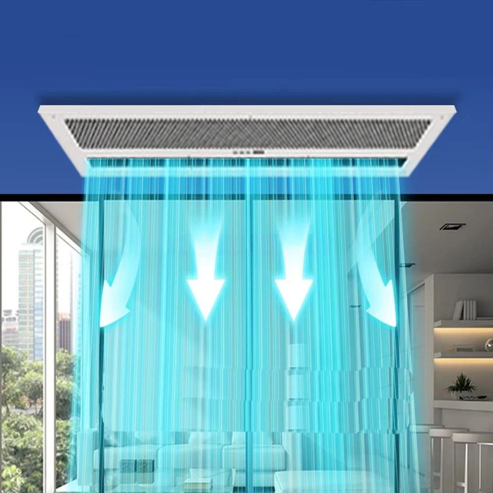 Residential Door Air Curtain for Cold Room Hotel Entrance Shopping Mall Silver Stainless Steel Casing Commercial Cross Flow Air