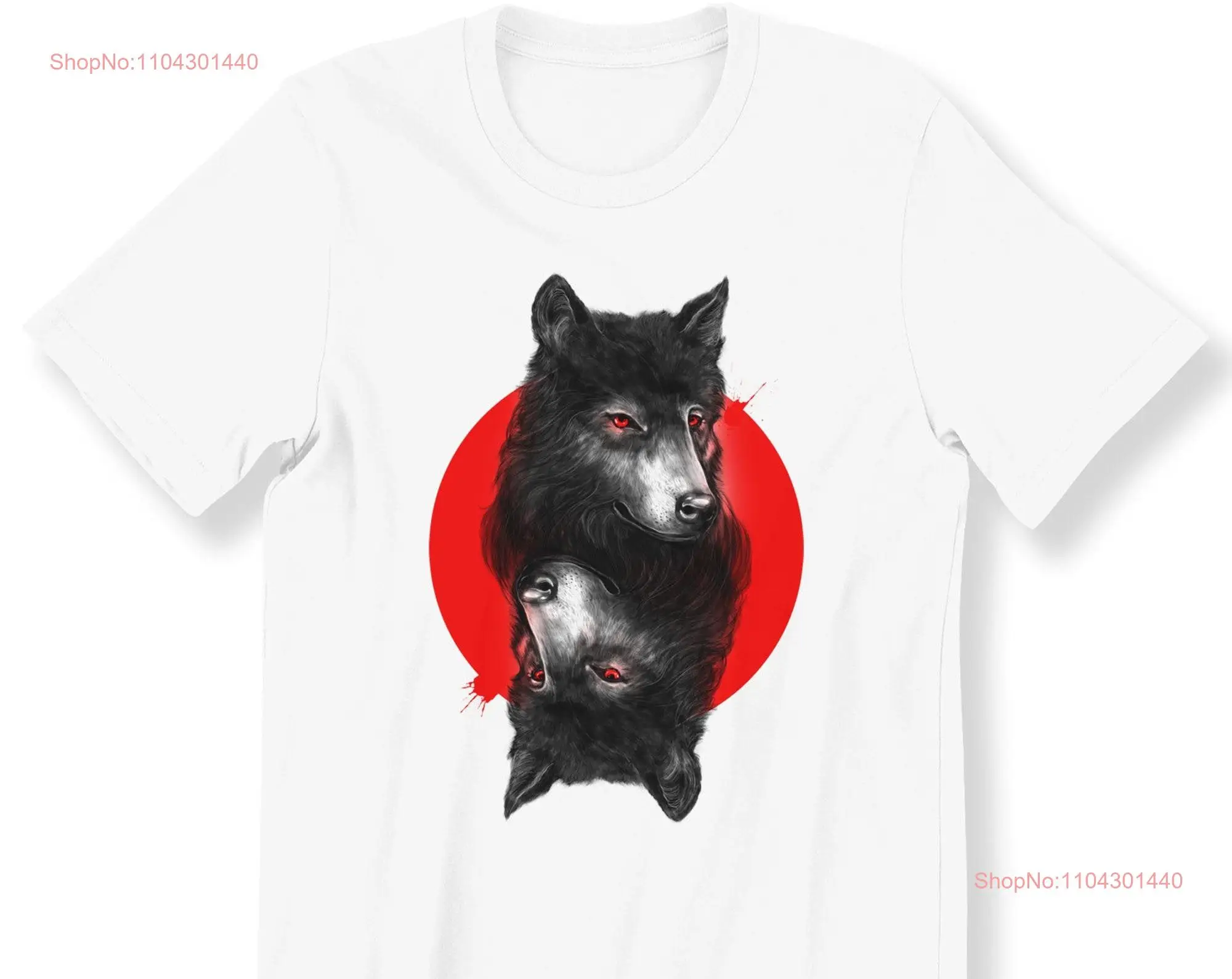 男性と女性のオオカミの長袖または半袖Tシャツ、女性のクールなオオカミ、動物の幻想、長袖または長袖