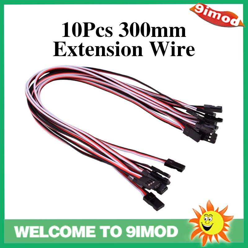 Cavo di prolunga servo da 10 pezzi 300mm 30cm per RC Futaba JR maschio a maschio connettore cavo da 30 cm