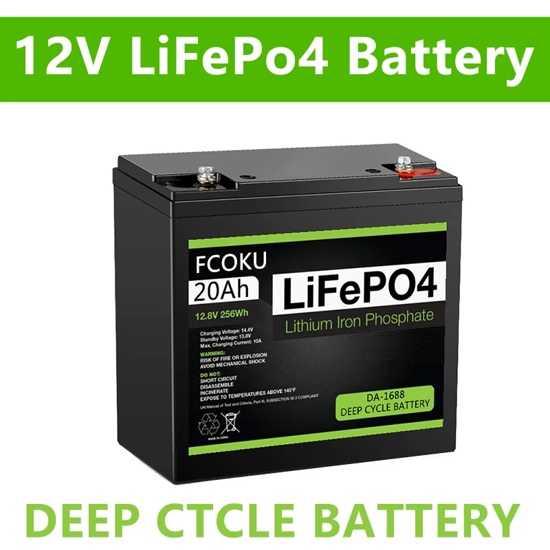 

12V 20Ah Lithium Iron Phosphate Battery Built-in BMS,for Kid Scooters Boat Motor Replacement Rechargeable 12.8V LiFePo4 Battery