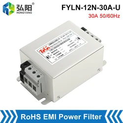 EMI Filter 3-Phase 30A Switching Power Filter 380/440V Inverter Servo Filter For Co2 Laser Engraving And Cutting Machine