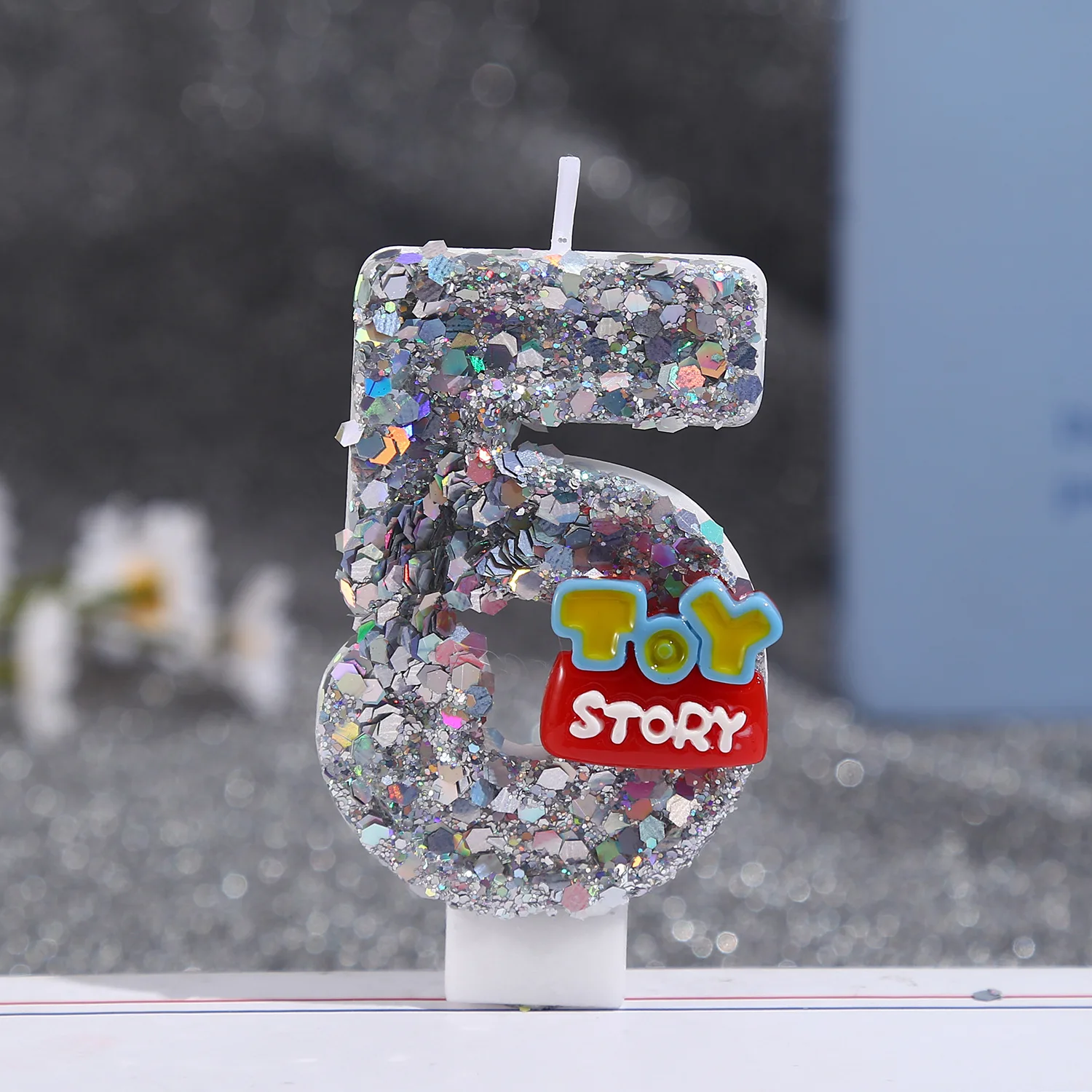 شموع عيد الميلاد الكرتونية، الشموع الرقمية الفضية، كعكة مهرجان الحفلات، المساعدات الديكور الحلوى #3