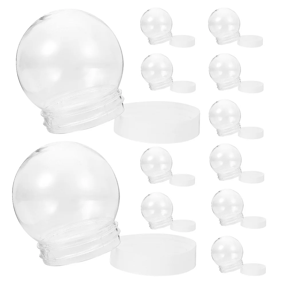 12 Uds. Accesorios para la nieve, globos de agua Diy de plástico transparente para manualidades navideñas, globo con forma de bola vacía, globo de nieve Diy de Navidad