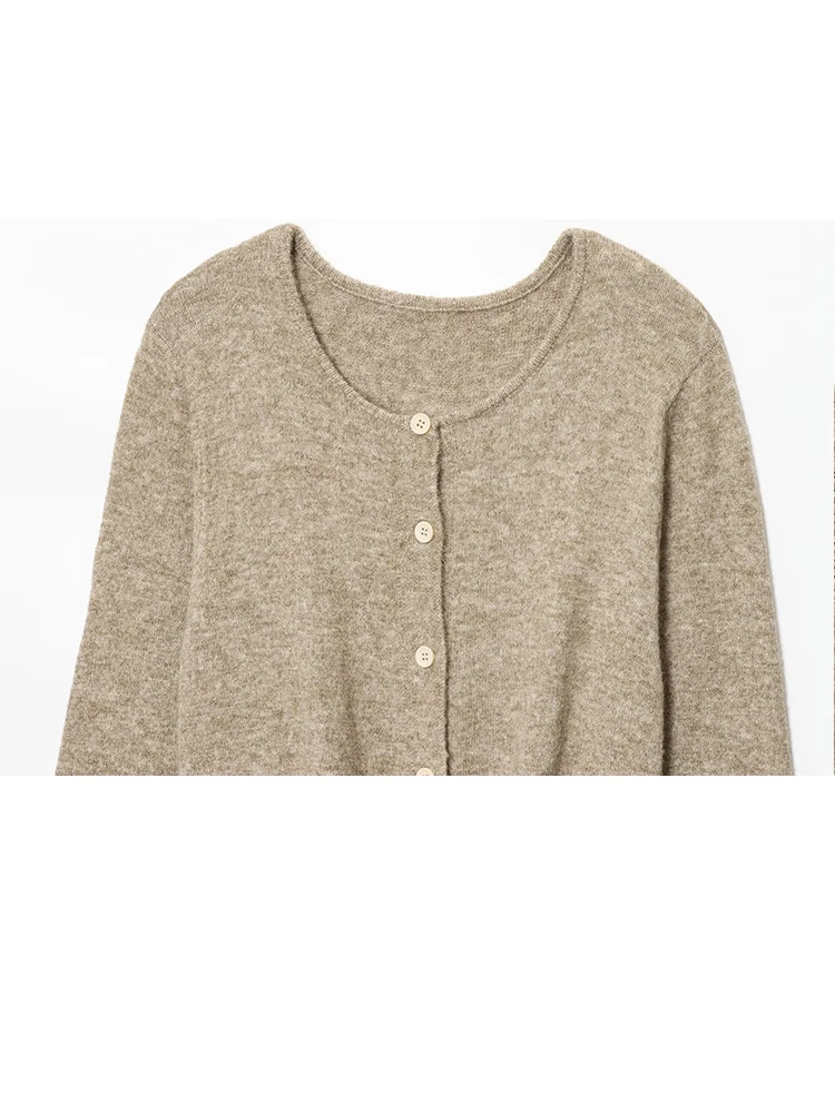 HH Women Autumn Knit Coat Long Sleeve Single-Breasted Cardigan Female Fashion Casual Loose Versatile Street Style Cardigan Top