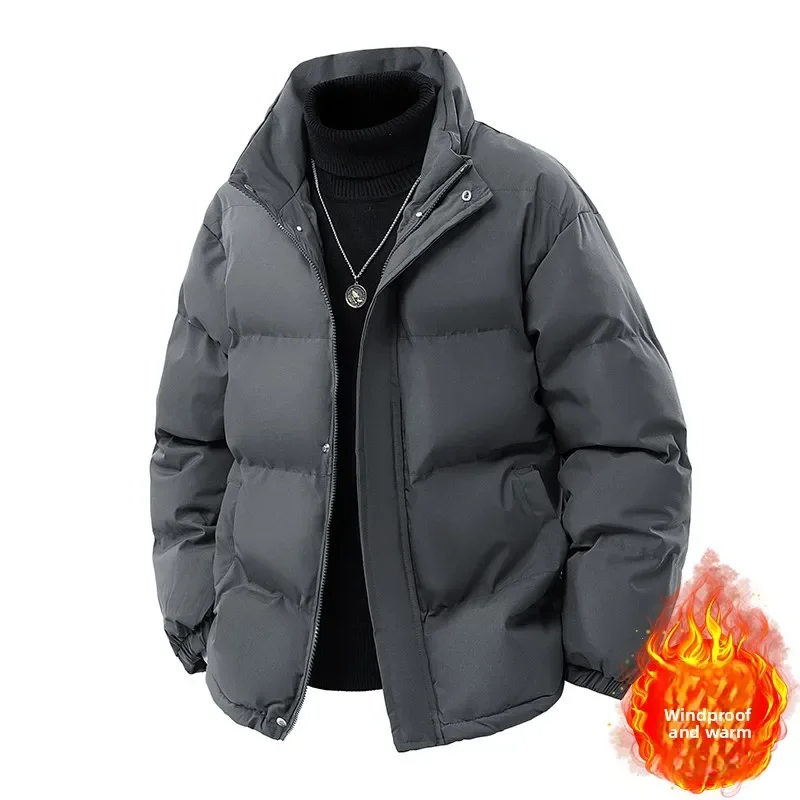 2025 Winter Parka Coat Men Thicken Warm Winter Coat Hooded  Parkas Pure Casual Overcoat Outdoor Couple Clothes Coats Jackets