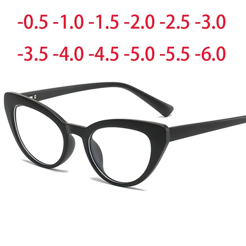 

2351 Triangle Cat Eyes TR90 Frame Clear Lens Prescription Glasses Myopia Nerd Spectacles Degree -0.5 -1.0 -2.0 -3.0 -4.0 to -6.0