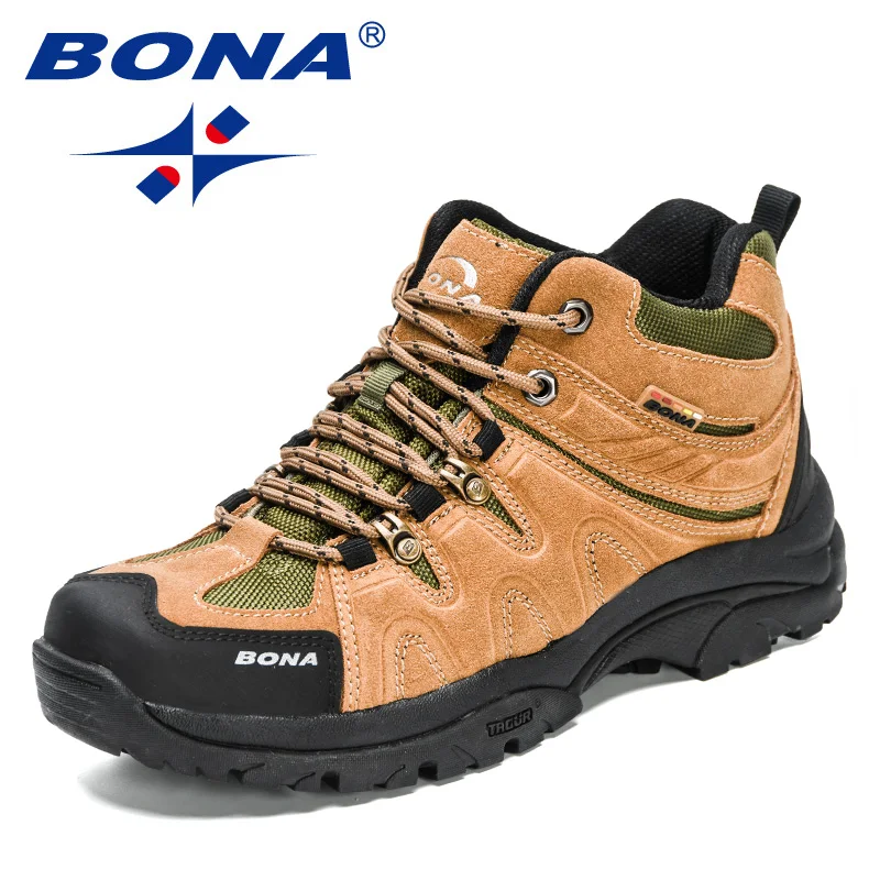 BONA-zapatos antideslizantes para hombre, calzado de senderismo transpirable, resistente al desgaste, de alta calidad, para correr y caminar al aire