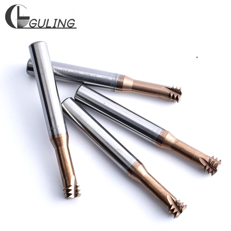 CNC 60Degree Tungsten Steel Three Row Thread Milling Cutter M1 M1.2 M1.4 M1.6 M2 M2.5 M3 M4 M5 M6 M8 M10 M12 M14 mill mills