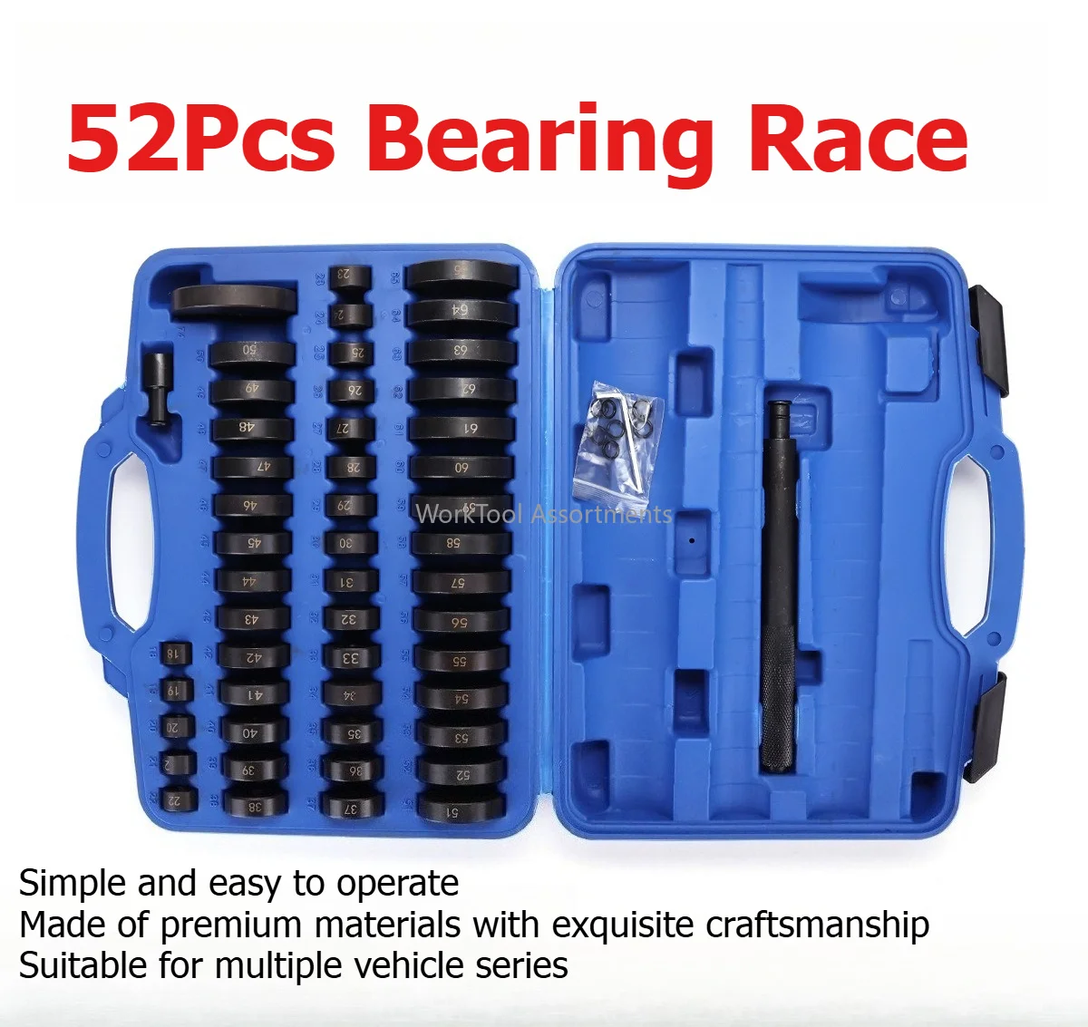 52Pcs Bearing Race & Seal Driver Set Wheel Bushing Oil Seal Installation Auto Repair Tool Kit