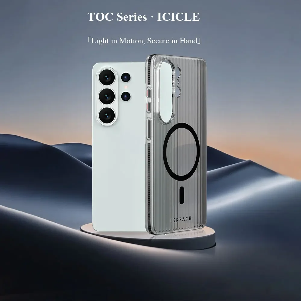 LeReach für Samsung Galaxy S26 Ultra S24 S25 Ultra TOC ICICLE Hülle mit Leuchtfunktion, Magnetischer Mikron-Level Mattschutz-Cover – Detail 2