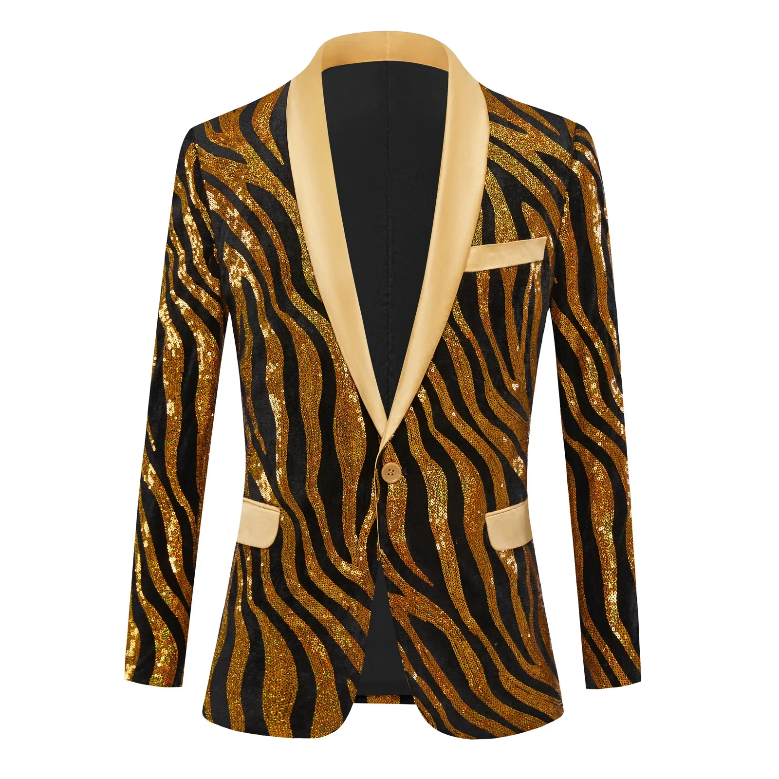 

Luxury Men Striped Sequin Blazer Coat Singer Host Stage Performance Suit Jacket Wedding Groom Photoshoot Tuxedo Blazer Tide New