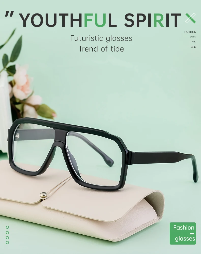 2026 Modische Quadratische Großrahmen-Sonnenbrille für Herren und Damen Luxusmarke Retro Übergroße Shield-Brille für Männer Outdoor-Fahrbrillen – Detail 1