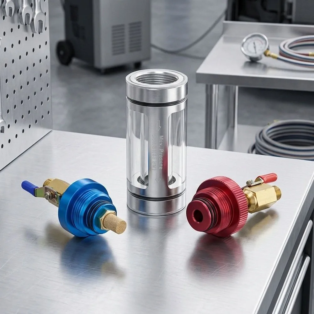 Automotive Air Conditioning Oil Filtration Tool Set for System Cleaning Oil Testing and Injection Without Disassembly