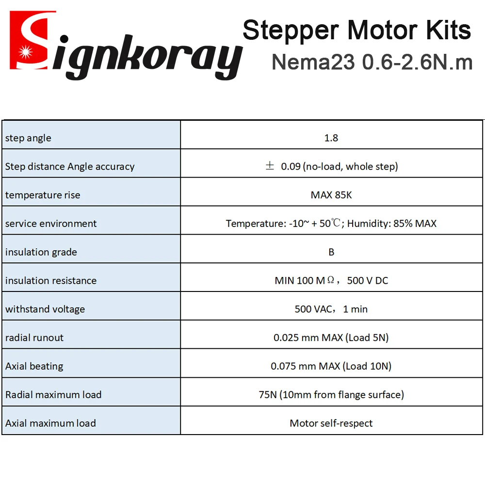 SignkoRay Leadshine NEMA23 57CM06 0.6N.m 57CM13 1.3N.m 57CM23 2.3N.m 57CM26 2.6N.m Stepper Driver M542C