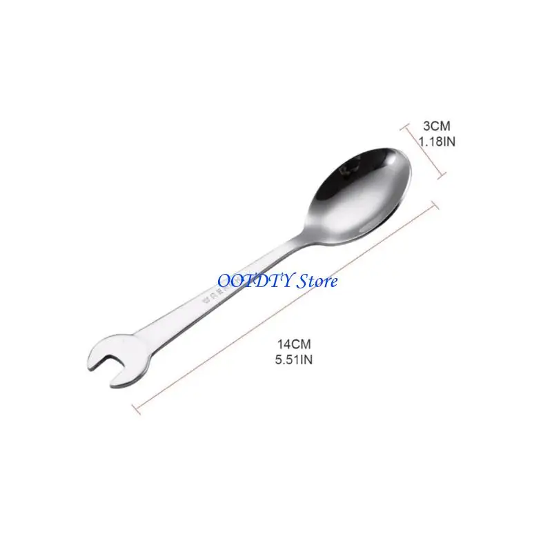 367A 304 Stainless Steel Spanner Spoon Creative Wrench Dinnerware Cooking Accessories