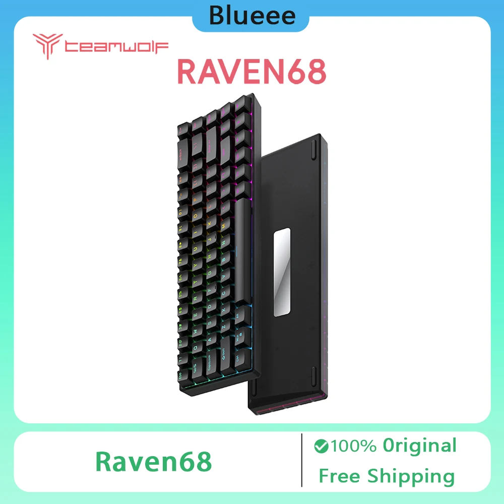 

Teamwolf Raven68 Magnetic Switch Mechanical Keyboard Wired Quick Trigger Hot Swap RGB FPS Gaming Keyboard 68keys Gamer Gift